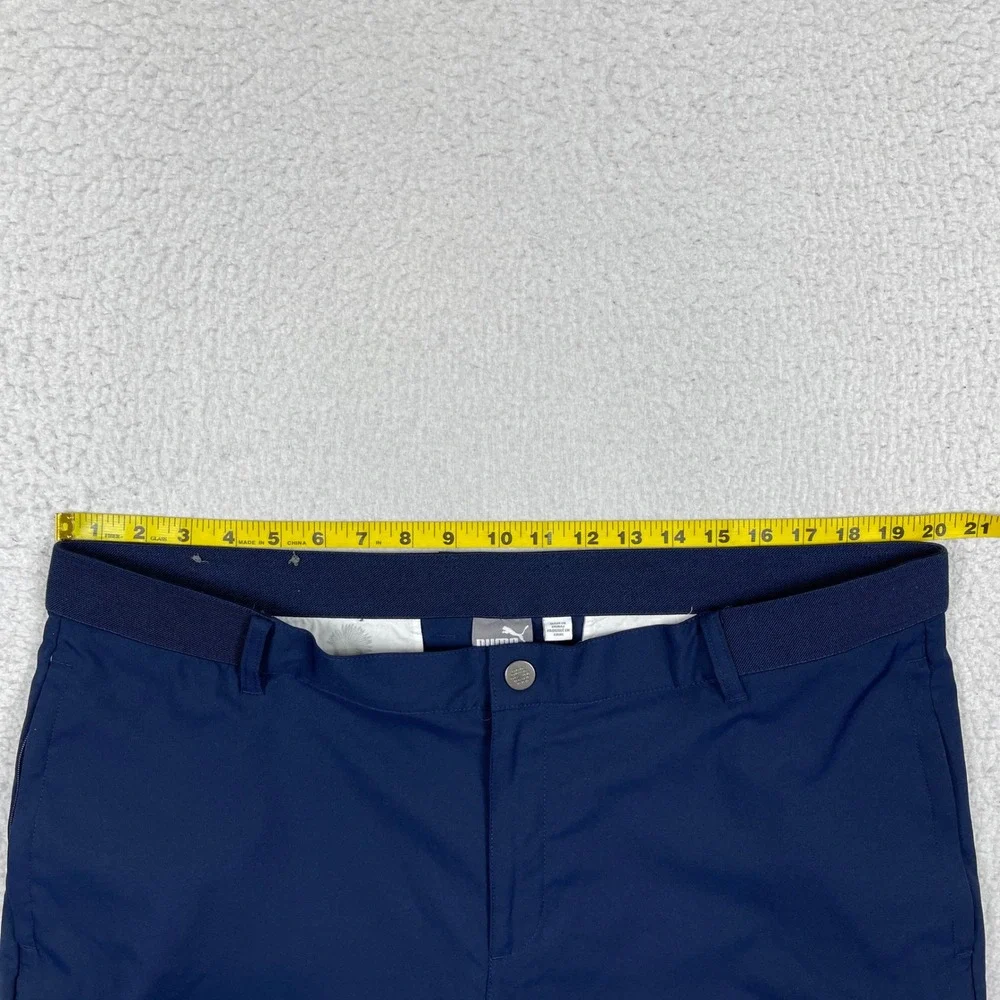 Puma Golf Pants Mens 40x32 (Fit‎ 40x29) Navy Elastic Waist Performance Trousers